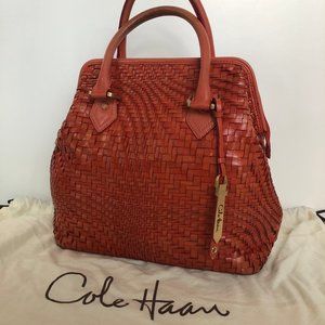 Cole Haan Genevieve Weave Leather Satchel